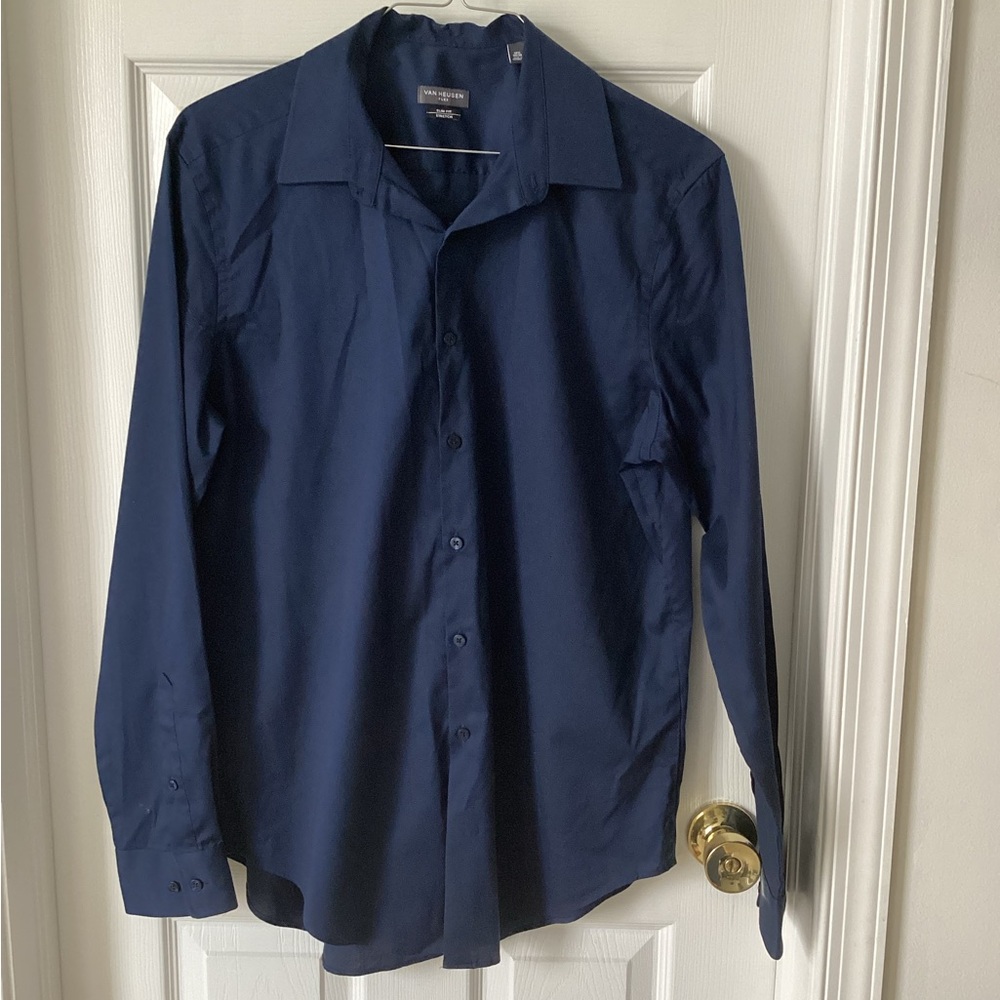 Van Heusen Blue Dress Shirt Professional Style